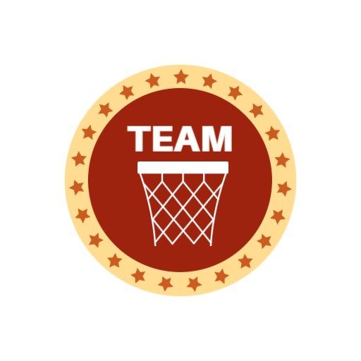 Dynamic Red Basketball Team Logo with Star Accents Logo Template