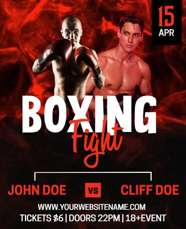 Dynamic Red Boxing Fight Event Poster Template