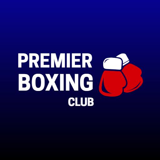Dynamic Red Boxing Gloves Representing Premier Boxing Club Logo Template