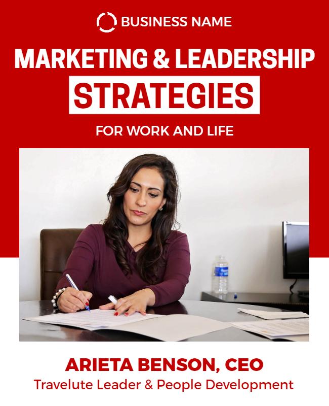Dynamic Red Business Marketing Leadership Strategies Poster Template