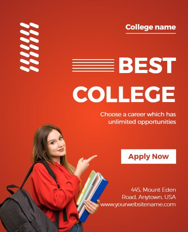 Dynamic Red Educational Career Opportunities Flyer Template