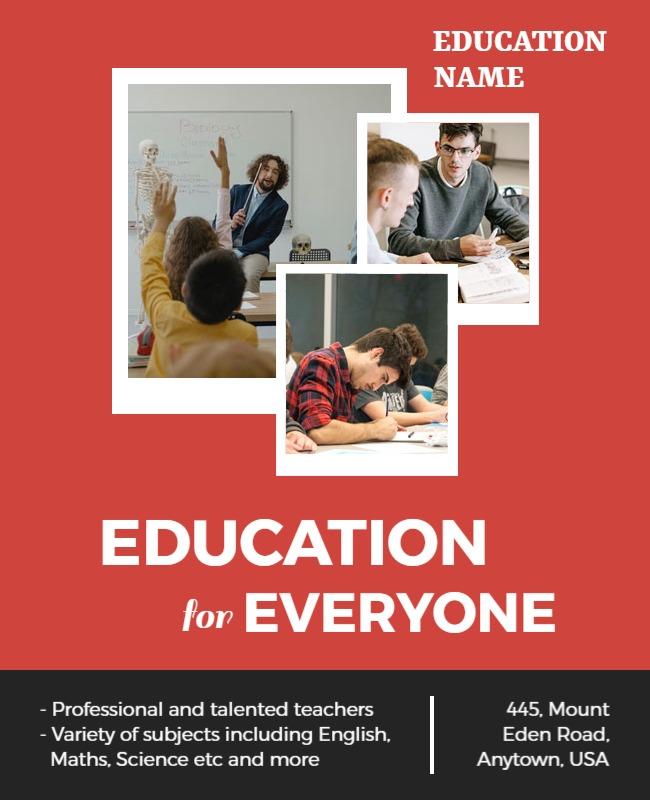 Dynamic Red Educational Program Learning Opportunity Poster Template