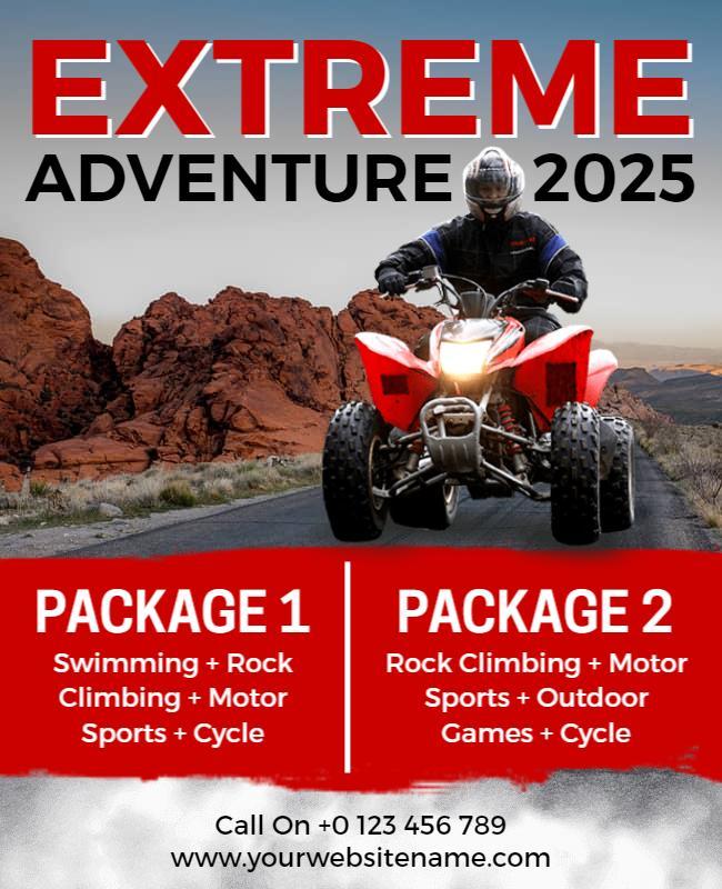 Dynamic Red Extreme Adventure Sports Event Poster Template