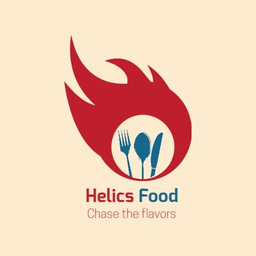 Dynamic Red Flame Design Highlighting Fresh Restaurant Cuisine Logo Template