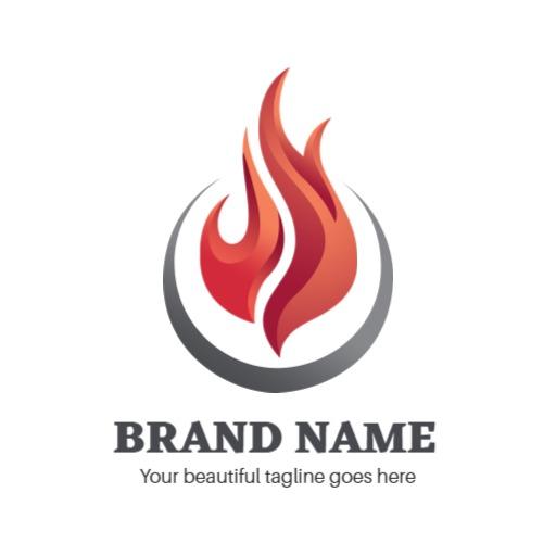 Dynamic Red Flames Symbolizing Energy and Cooking Industry Logo Template
