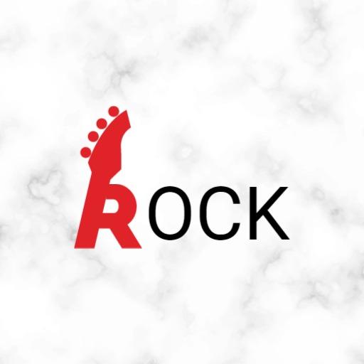 Dynamic Red Guitar Symbolizing Vibrant Rock Band Logo Template