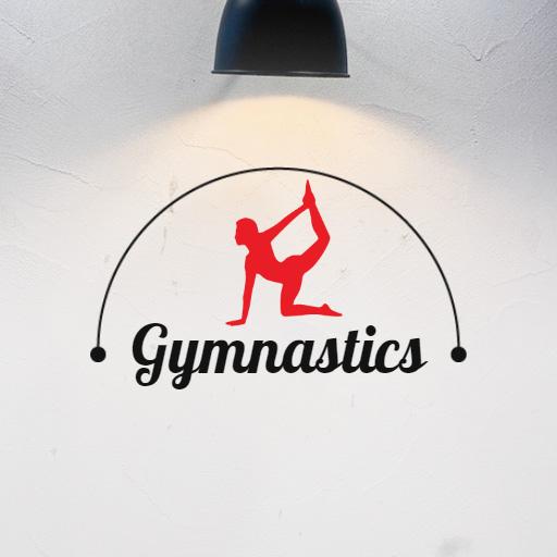 Dynamic Red Gymnast Performing Elegantly in Gymnastics Logo Template