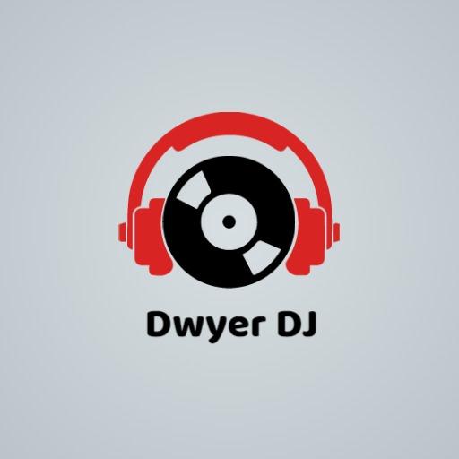 Dynamic Red Headphones with Vinyl Record Representing DJ Logo Template