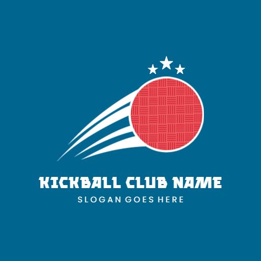 Dynamic Red Kickball in Motion for Club Spirit Logo Template