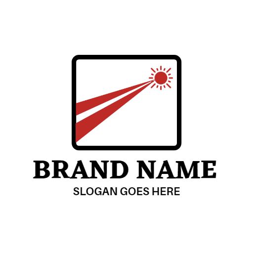Dynamic Red Laser Beam Emitting Warm Light Logo Template