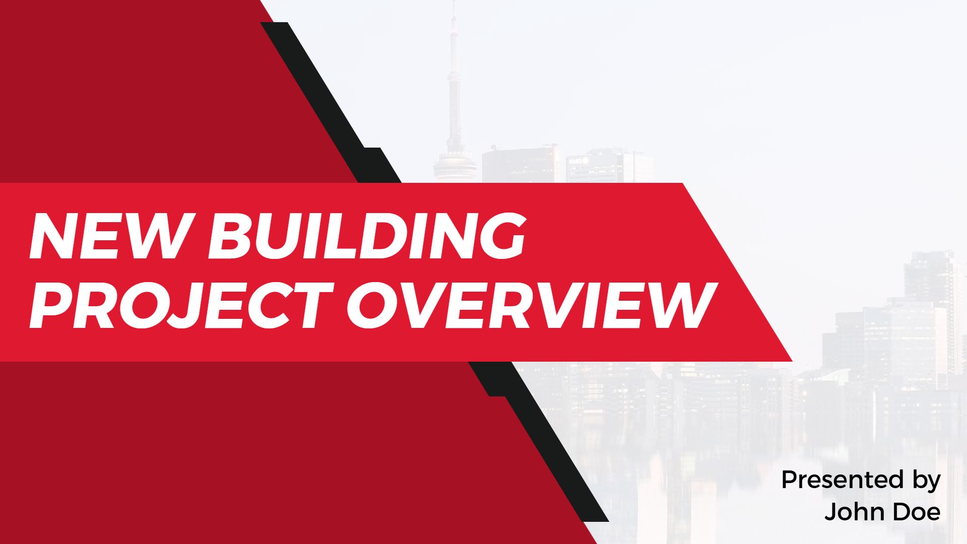 Dynamic Red Modern Architecture Project Overview Presentation Template