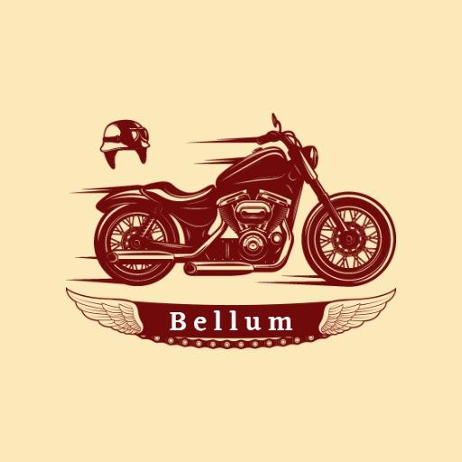 Dynamic Red Motorcycle Design with Stylish Helmet Logo Template