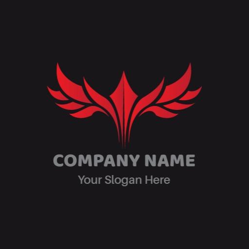 Dynamic Red Phoenix Design Symbolizing Company Identity Logo Template