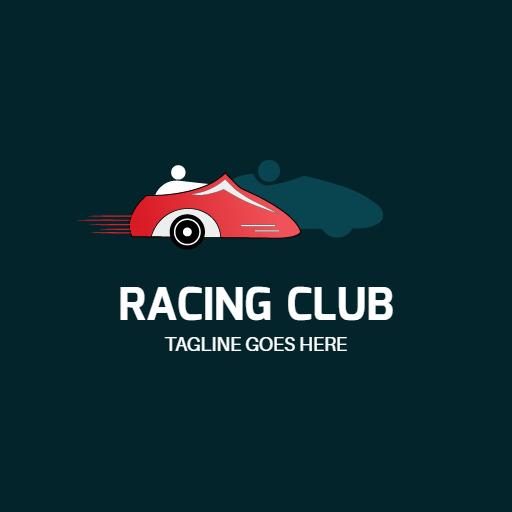 Dynamic Red Racing Car Illustrating Exciting Sports Logo Template