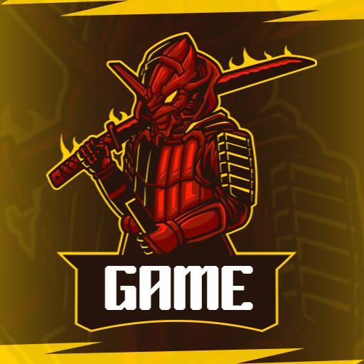 Dynamic Red Samurai Character Highlighting Esports Action Logo Template