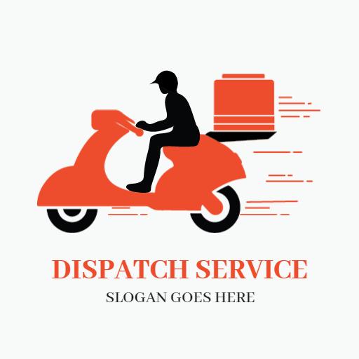 Dynamic Red Scooter Illustrating Efficient Dispatch Service Logo Template