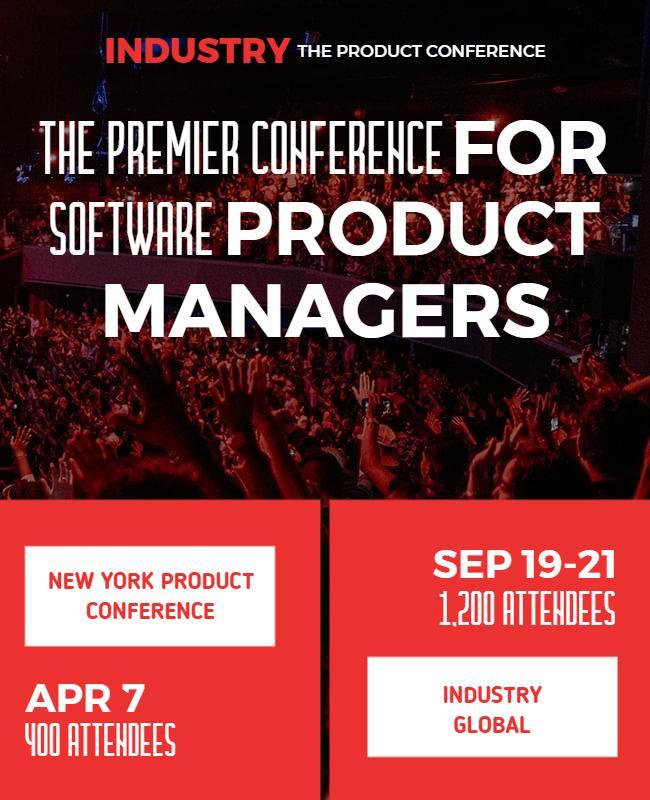 Dynamic Red Software Product Conference Poster Template