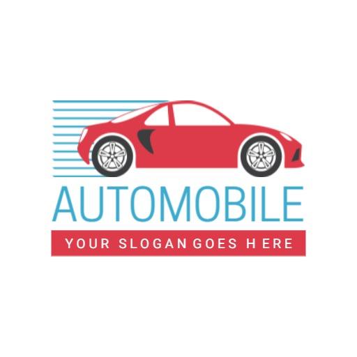 Dynamic Red Sports Car Representing Garage Services Logo Template