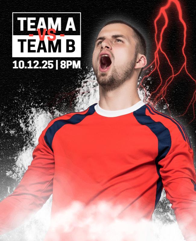 Dynamic Red Sports Match Showdown Poster Template