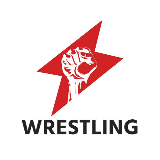 Dynamic Red Star and Fist Symbolizing Wrestling Sports Logo Template