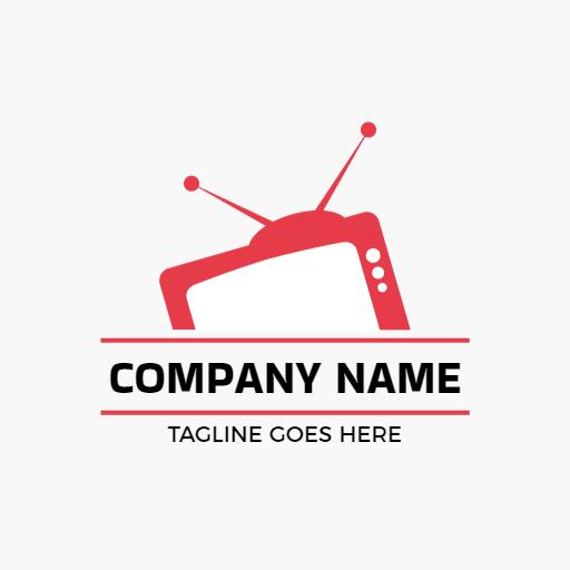 Dynamic Red Television Design Showcasing IPTV Services Logo Template