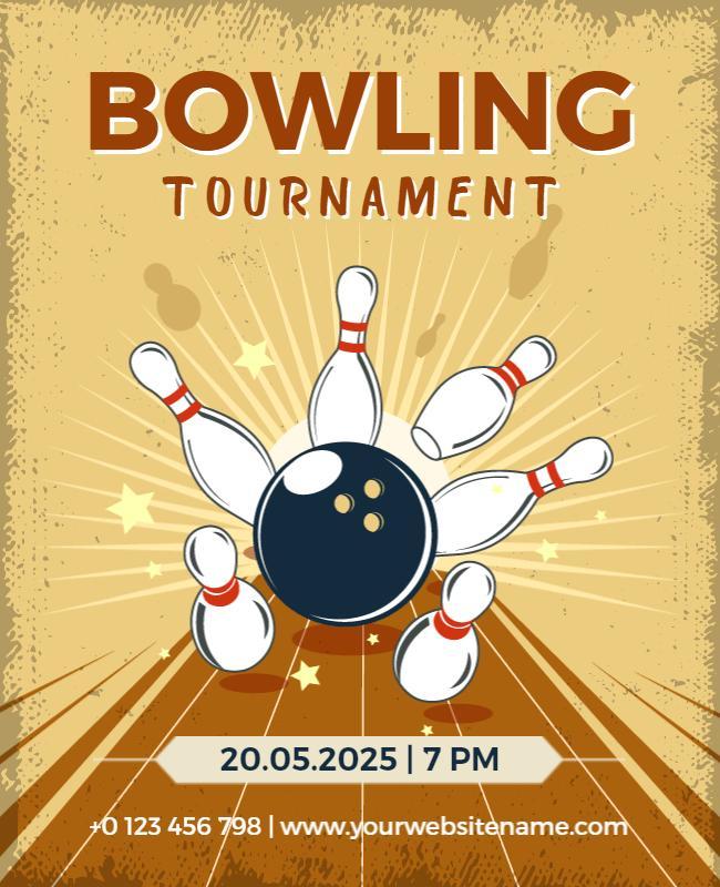 Dynamic Retro Bowling Tournament Event Poster Template