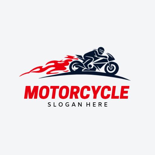 Dynamic Rider in Motion Illustrates Exciting Motorcycle Logo Template