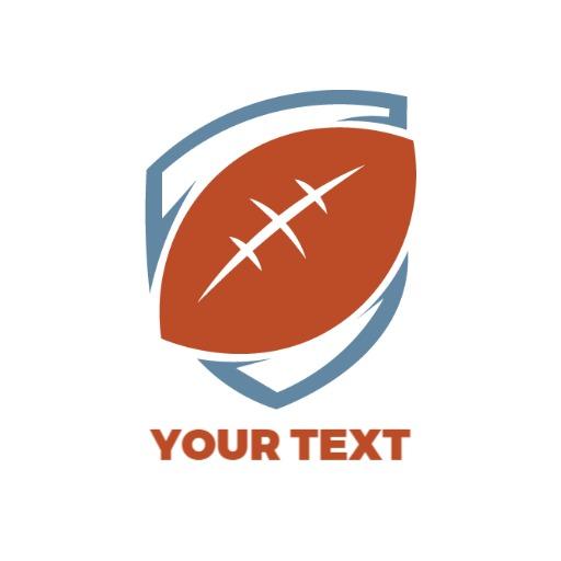 Dynamic Rugby Shield Design Featuring Bold Orange Sports Logo Template