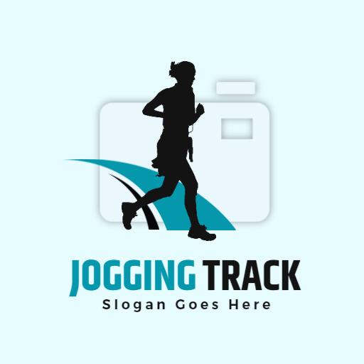 Dynamic Runner Emphasizing Fitness on Jogging Track Logo Template