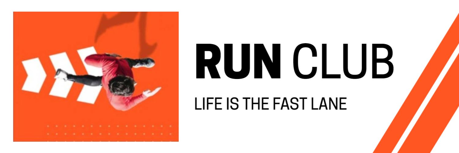 Dynamic Running Action on Bold Orange Background Twitter Banner Template