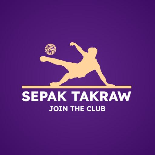 Dynamic Sepak Takraw Action Promoting Club Membership Logo Template