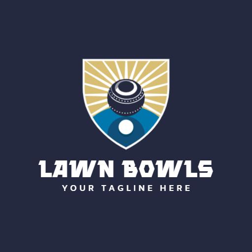 Dynamic Shield Design Featuring Lawn Bowls and Sun Rays Logo Template