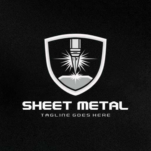 Dynamic Shield Design Highlighting Sheet Metal Fabrication Logo Template