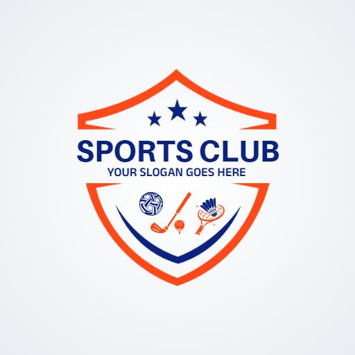 Dynamic Shield Design Representing Sports Club Activities Logo Template