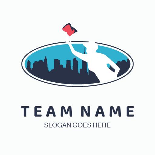 Dynamic Silhouette of Player Competing in Cornhole Logo Template