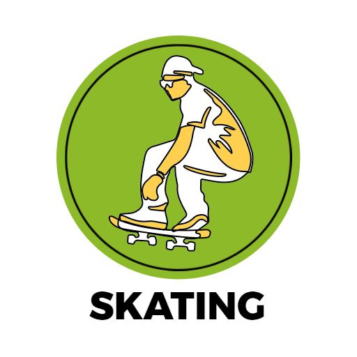 Dynamic Skater Performing Tricks in Vibrant Green Logo Template