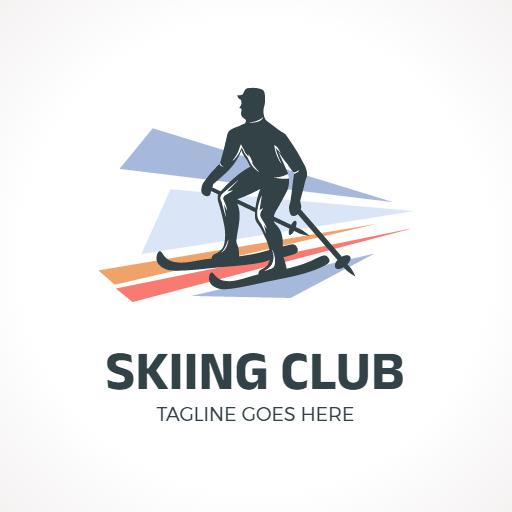 Dynamic Skiing Club Design Featuring Exciting Motion Logo Template