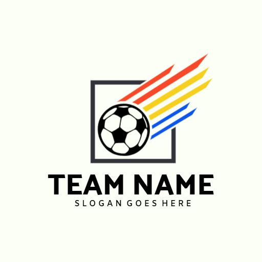 Dynamic Soccer Ball Design with Vibrant Speed Lines Logo Template