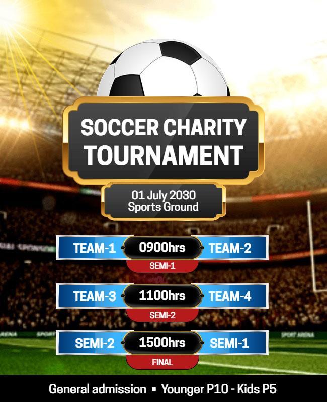 Dynamic Soccer Charity Tournament Match Schedule Poster Template