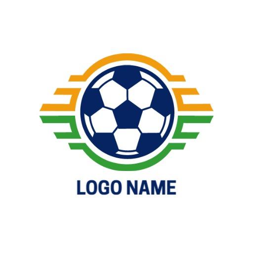 Dynamic Soccer Design Featuring Vibrant Colors and a Ball Logo Template