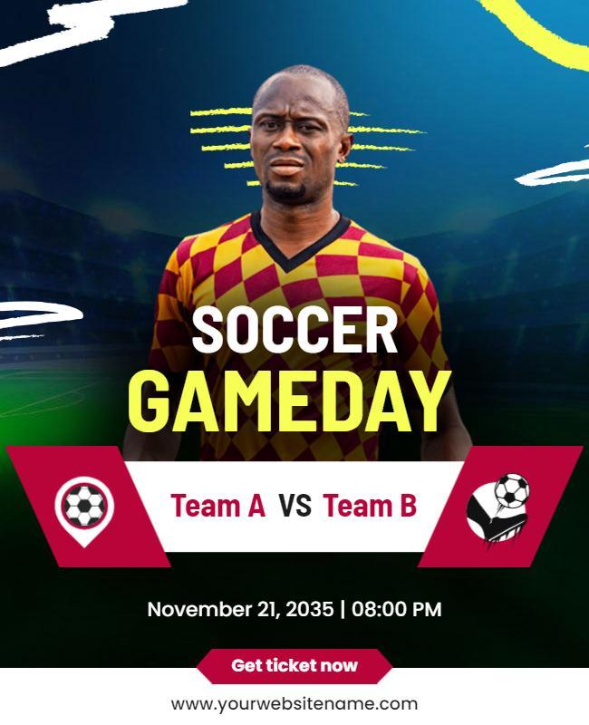 Dynamic Soccer Match Game Day Event Poster Template