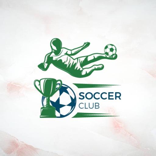 Dynamic Soccer Player in Action Celebrating Victory Logo Template