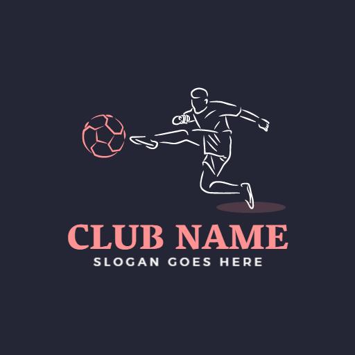 Dynamic Soccer Player Kicking a Ball in Action Logo Template