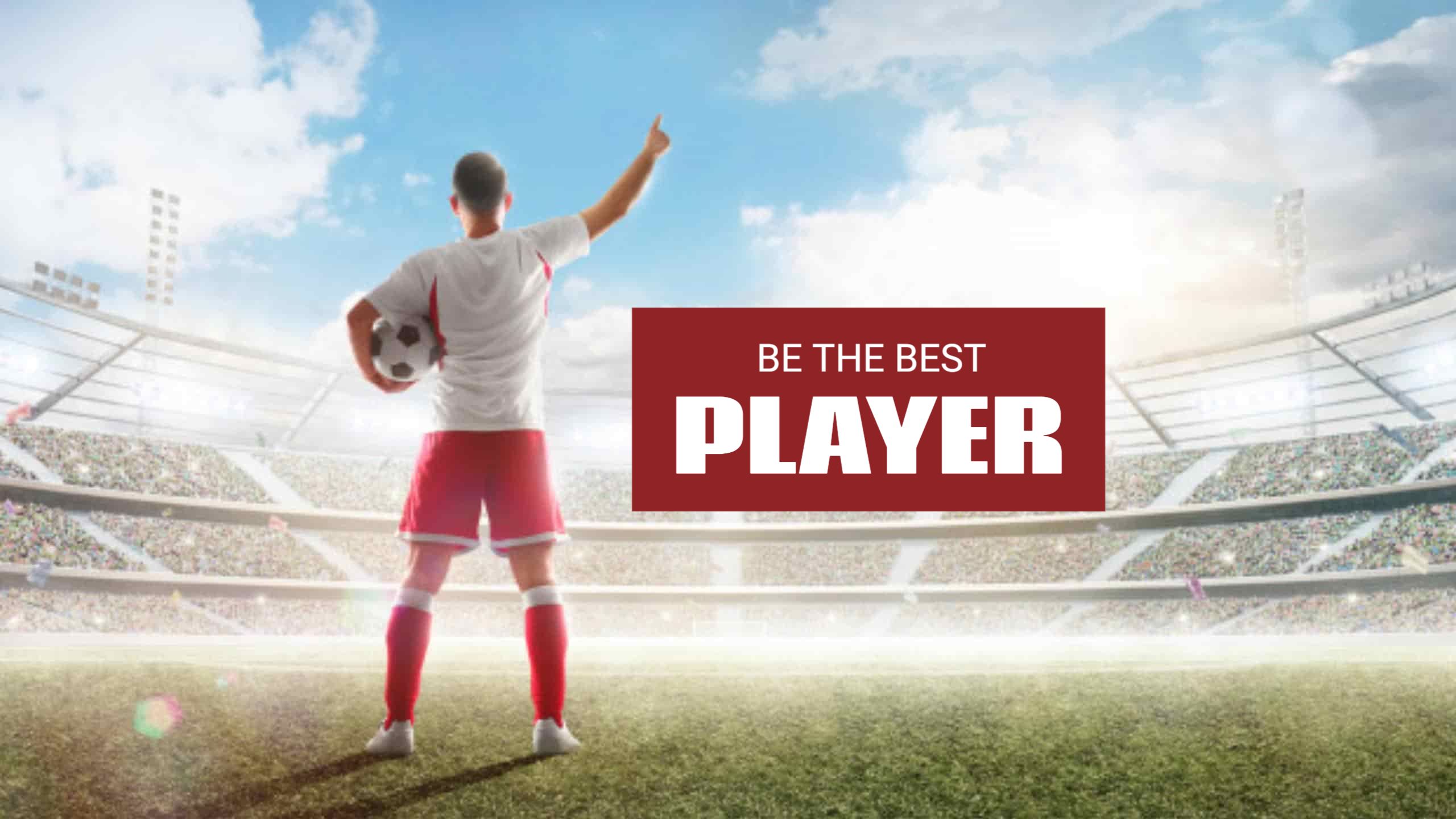 Dynamic Soccer Player with Goals in Background YouTube Banner Template