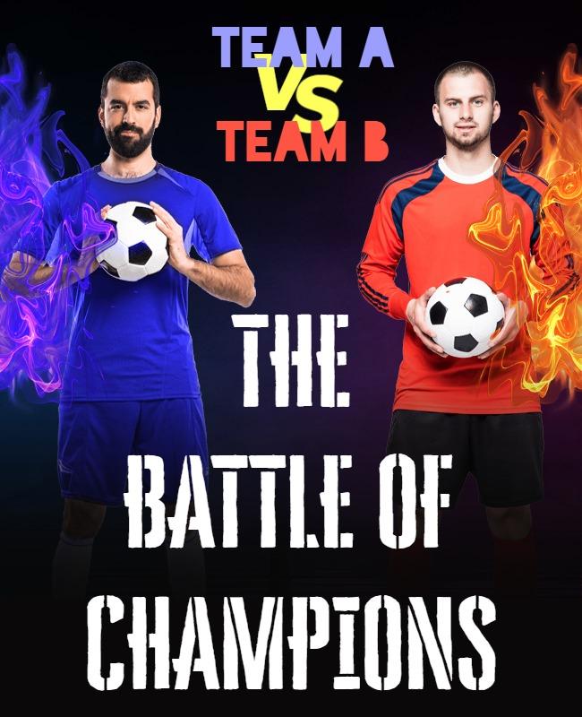 Dynamic Soccer Rivalry Battle of Champions Poster Template