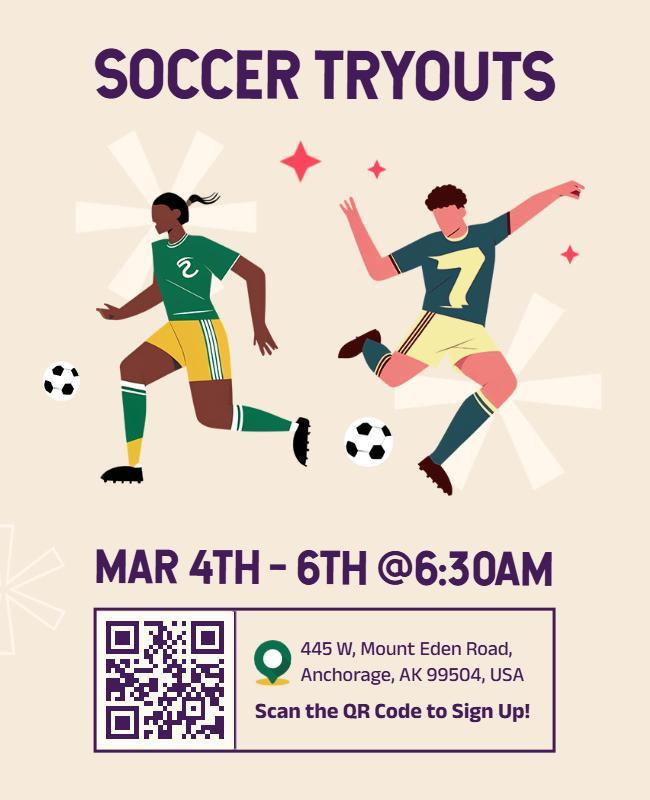 Dynamic Soccer Tryouts Event Flyer Template