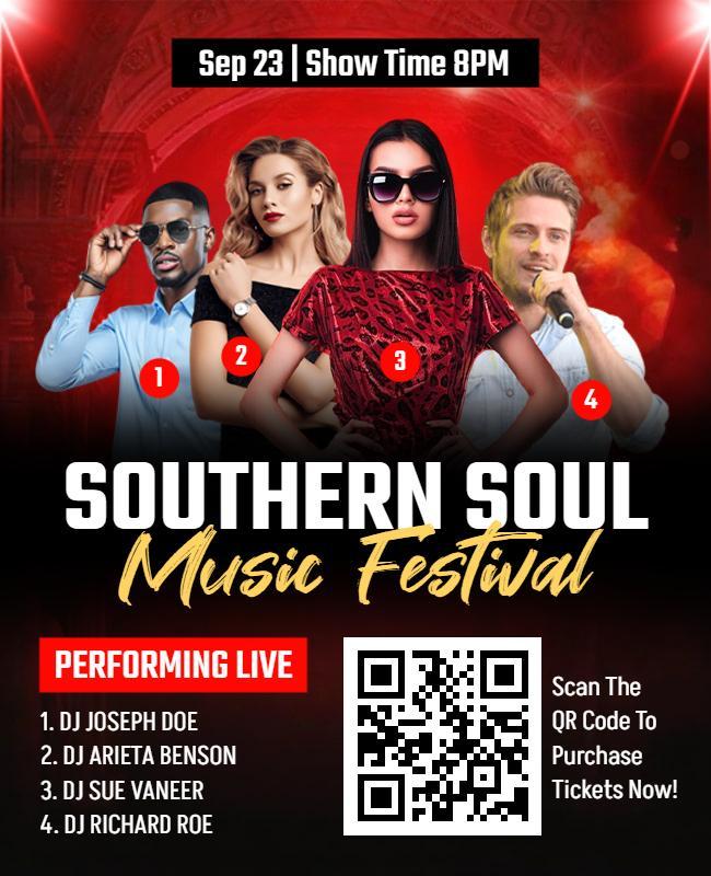 Dynamic Southern Soul Music Festival Flyer Template Template