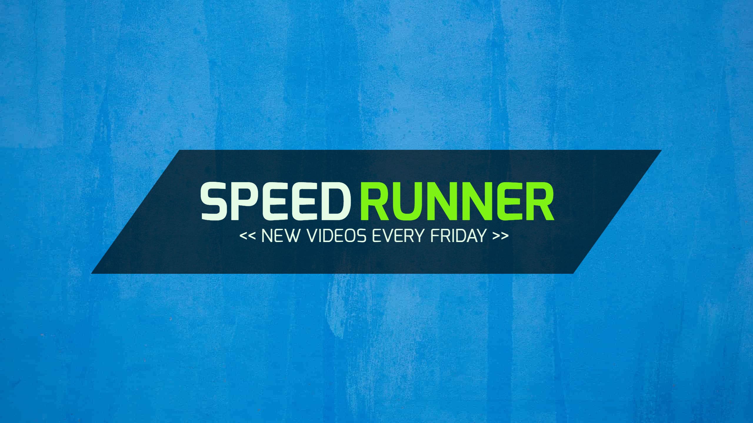 Dynamic Speed Runner Channel with Blue Background YouTube Banner Template