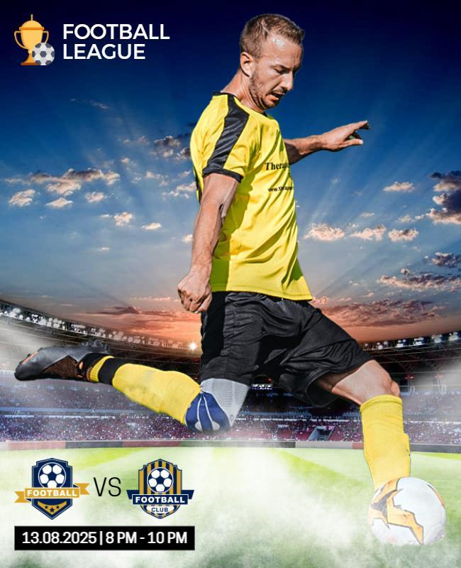Dynamic Sports Action Football Match Poster Template