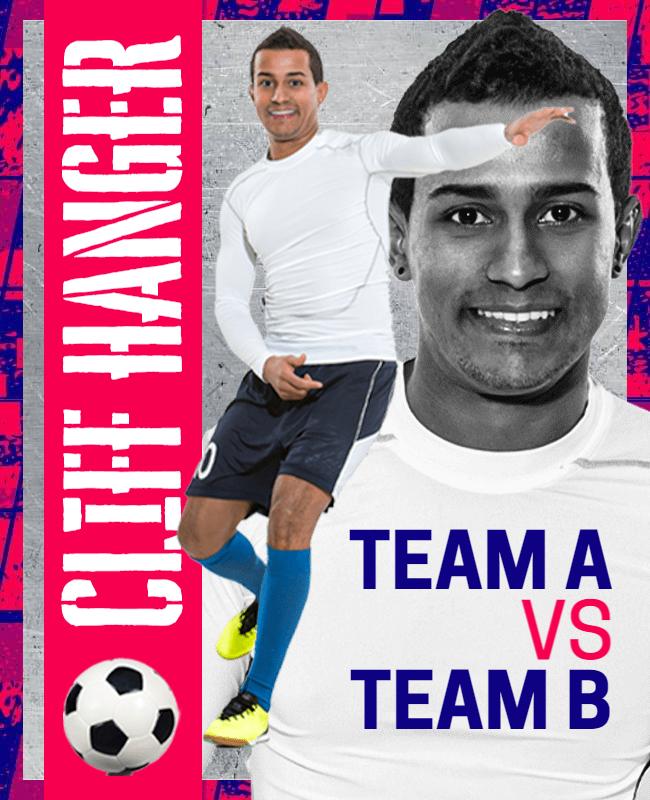 Dynamic Sports Clash Soccer Match Poster Template